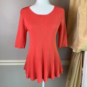 Chelsea & Theodore Tunic Sweater Top XL Coral